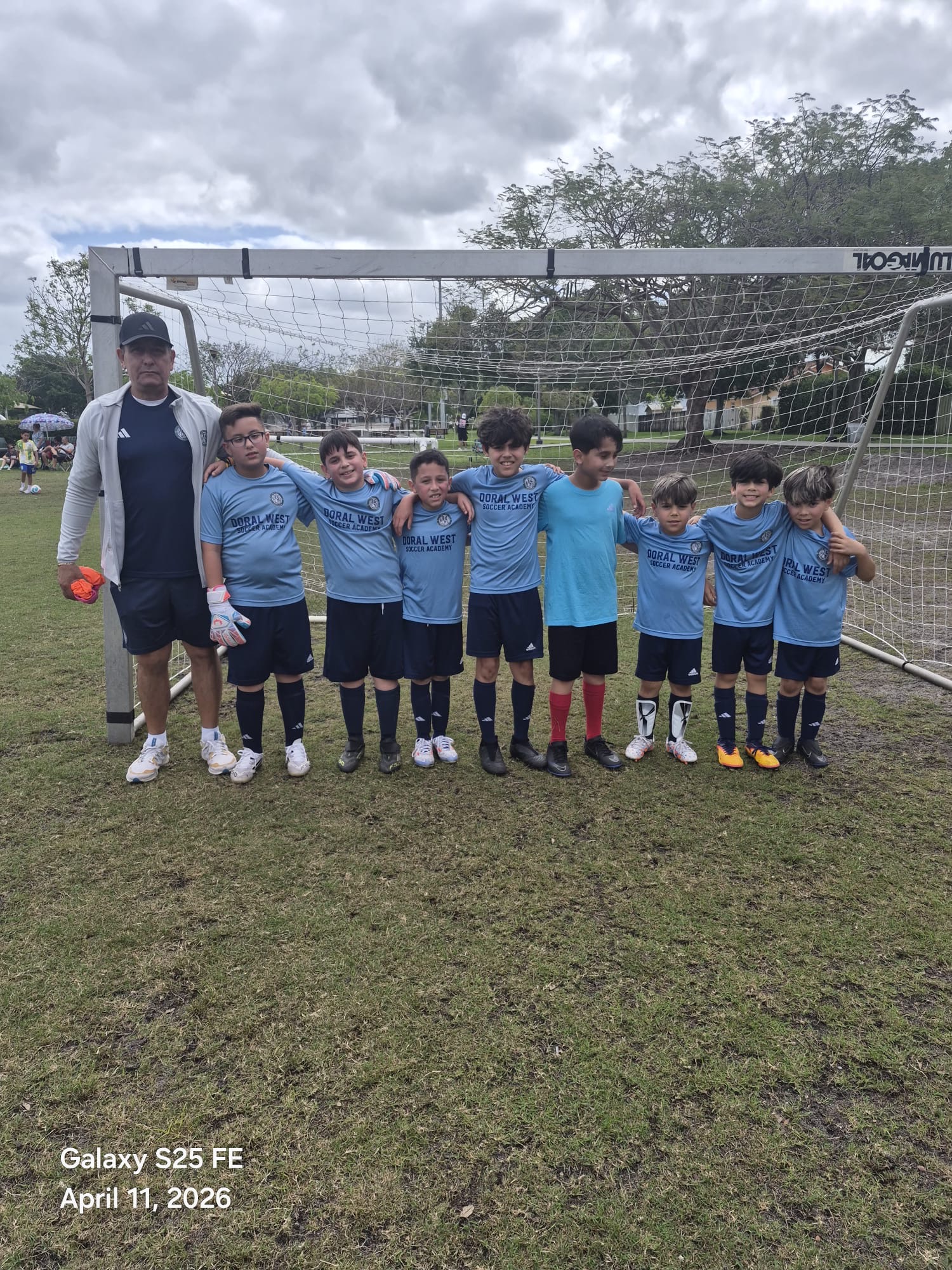 Doral West recreational soccer team together